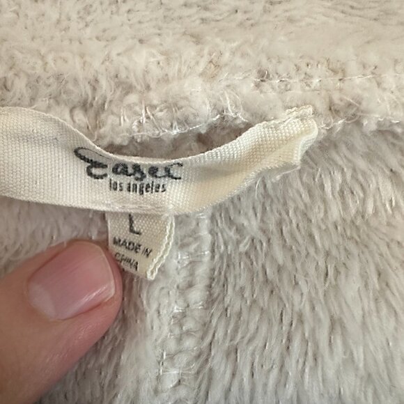 Oversized comfy teddy velvet hoodie cream off white women's L - Picture 5 of 10